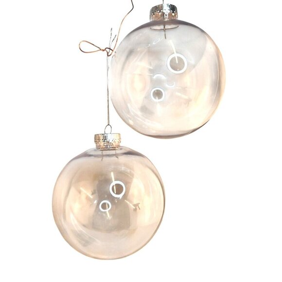 Clear Plastic DIY Ornaments Set Of 3 5-Inch Hanging Decoration Fillable - Picture 2 of 7